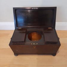 Antique Mahogany or Rosewood Tea Caddy