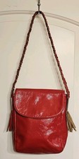 Vtg 60s RONAY Boho Red Leather