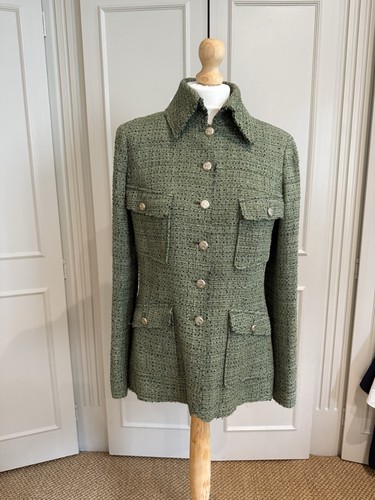 Chanel tweed olive green - chanel,