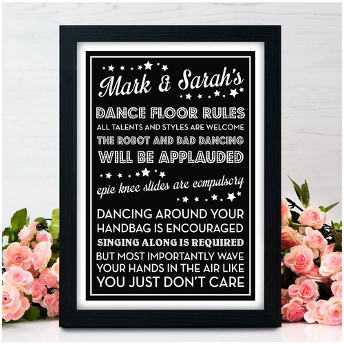 Wedding dance floor rules sign - rules,