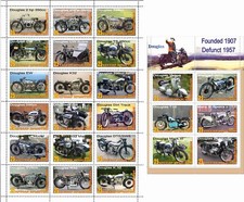 Stamp sheet+block Douglas Motorcycle company 2021 Abkhazia