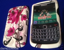 Blackberry Bold BB9700 Pink Fushia Flower Gel Mobile Phone Case Cover Stocking 
