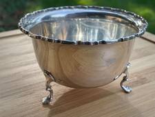 Walker and Hall early solid sterling silver sugar dish 92 grams (NOT weighted)