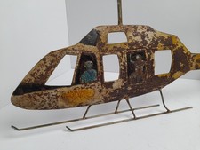 Vintage Rustic Garden Metal Helicopter Wall Decoration Very Unusual 34" 12" Tall