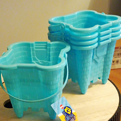 Set blue plastic storage - of,