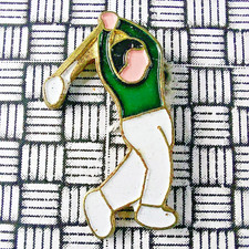 Golfer Golf Teeing Off Enamel