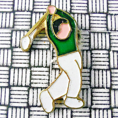 Golfer golf teeing off enamel - golfer,