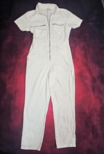 Topshop white denim front zip