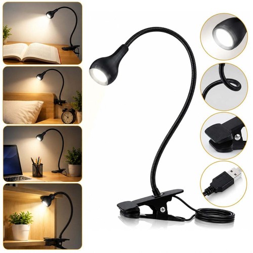 Usb powered led clip lamp - powered, on