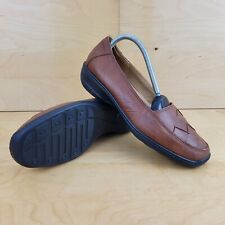 HOTTER HAVANA WOMENS LADIES BROWN LEATHER SLIP ON FLAT SHOES SIZE UK 5.5