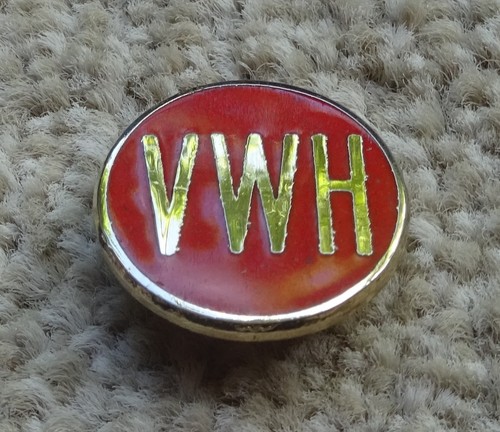 Vintage brass enamel badge - vintage,