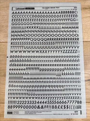 Letraset rub transfer - rub, on
