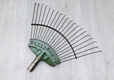 Vintage Spring Rake Head Lawn Leaf Fan Old Garden Tool, ENGLISH TOOLS.