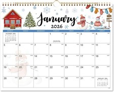 Calendar 2026 - Wall 2026 with Twin-Wire Binding, 2026 UK,... 