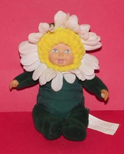 ANNE GEDDES * Vintage 1999 Soft Beanie * Flower Pot Babies Sunflower * 15cm Tall