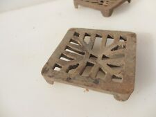 Vintage Square Cast Iron Drain Cover Grate Grille Vent Antique 4" Inch - £12each