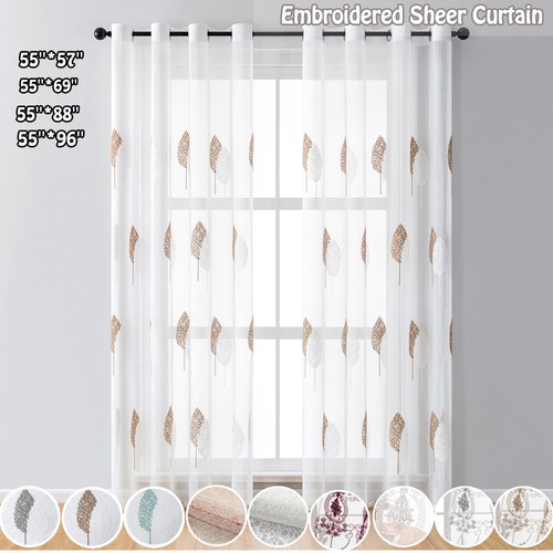 Pair voile curtain drapes - pair,