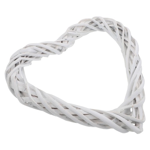 Natural rattan heart wreath - natural,