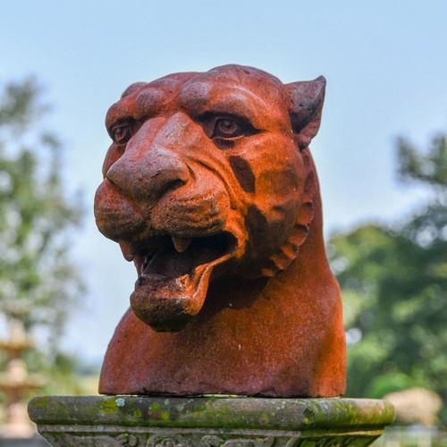 Cast iron jaguar bust - jaguar,
