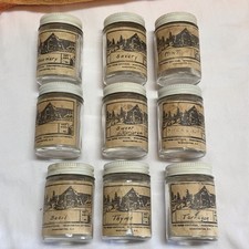 9 Vintage  Spice Jars Bottles