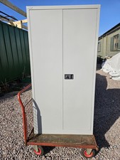 Qube By Bisley 2 Door Stationery Cupboard With Shelves Goose Grey BS0028