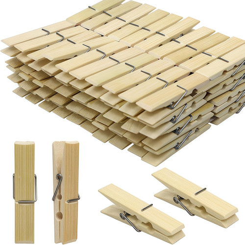 Natural bamboo clothespins - natural,