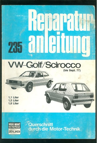 Repair manual golf scirocco - repair, golf/scirocco