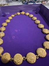 Antique Cleopatra Collar Gold Plated In Sterling Silver Necklace