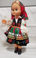 Large Polish doll in National costume, handmade, embroidered, wool. Krakowianka.