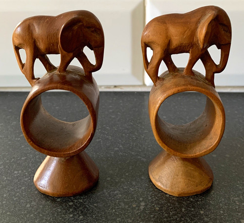 Hand carved wooden elephant - wooden,