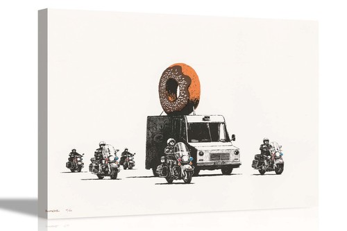 Donut police banksy - police, canvas
