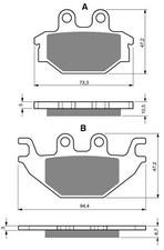 Brake Disc Pads Rear R/H Goldfren for 2010 Yamaha YZF-R 125 (EFI) (5D74)