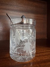 Crystal Preserve Jar With Silver Plated Spoon