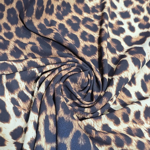 Leopard print bubble crepe - leopard,