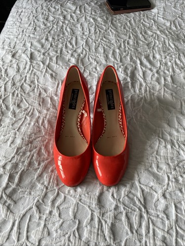 Orange red medium heel court - orange/red,