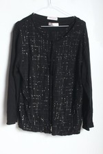 Bonmarche Womens Shimmery Cardigan Cami Vest in One -Black - Medium (G72)