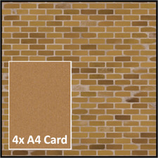 Small Dolls House Brick Wall Paper Brown Pattern Model Wallpaper 1:76 Card 4x A4