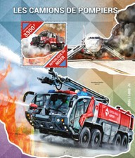 Fire Engines Stamps Niger 2015 MNH Bulldog 4x4 Trucks Special Transport 1v S/S