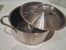 Fissler 4L 20cm Stock Pot & Lid 18/10 Stainless Steel Induction Germany EUC Pan