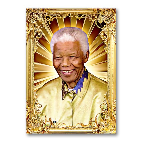 Nelson mandela golden icon art - nelson,