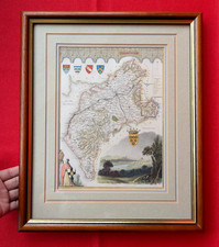 Antique coloured Cumberland map 1840 Thomas Moule