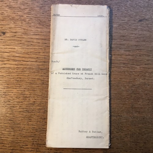 1929 draft tenancy - tenancy, agreement