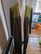 OLIVE GREEN VELOUR LONG DUSTER