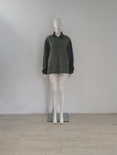 BURBERRY Golf (L) Khaki Green Bomber Jacket Cotton Wool-Blend 44" Chest Vintage