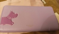 Radley Stamp Large Light Purple Lilac Zip Around Purse BNWT £99 dog leather