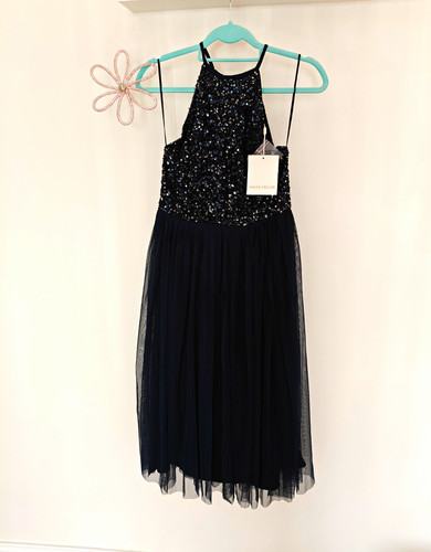 Maya deluxe black sequin - sequin, tulle