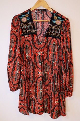 Zara 70s red boho paisley - zara, ’70s
