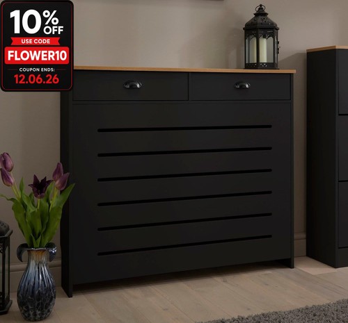 Black radiator cover - radiator, cabinet