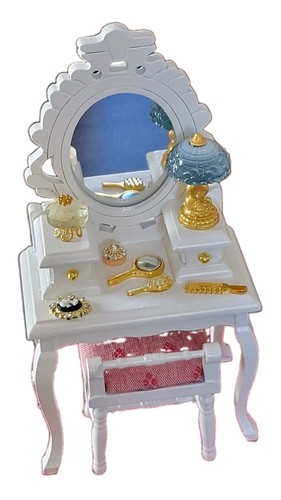 Miniature dolls house white - dolls,