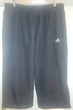Mens Track Tracksuit Bottoms - Adidas - 3/4 Length / Long Shorts - Navy Blue XL